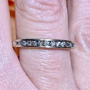 14k White Gold Genuine 0.25 Carat Diamond Semi Eternity Wedding Band Bridal Ring